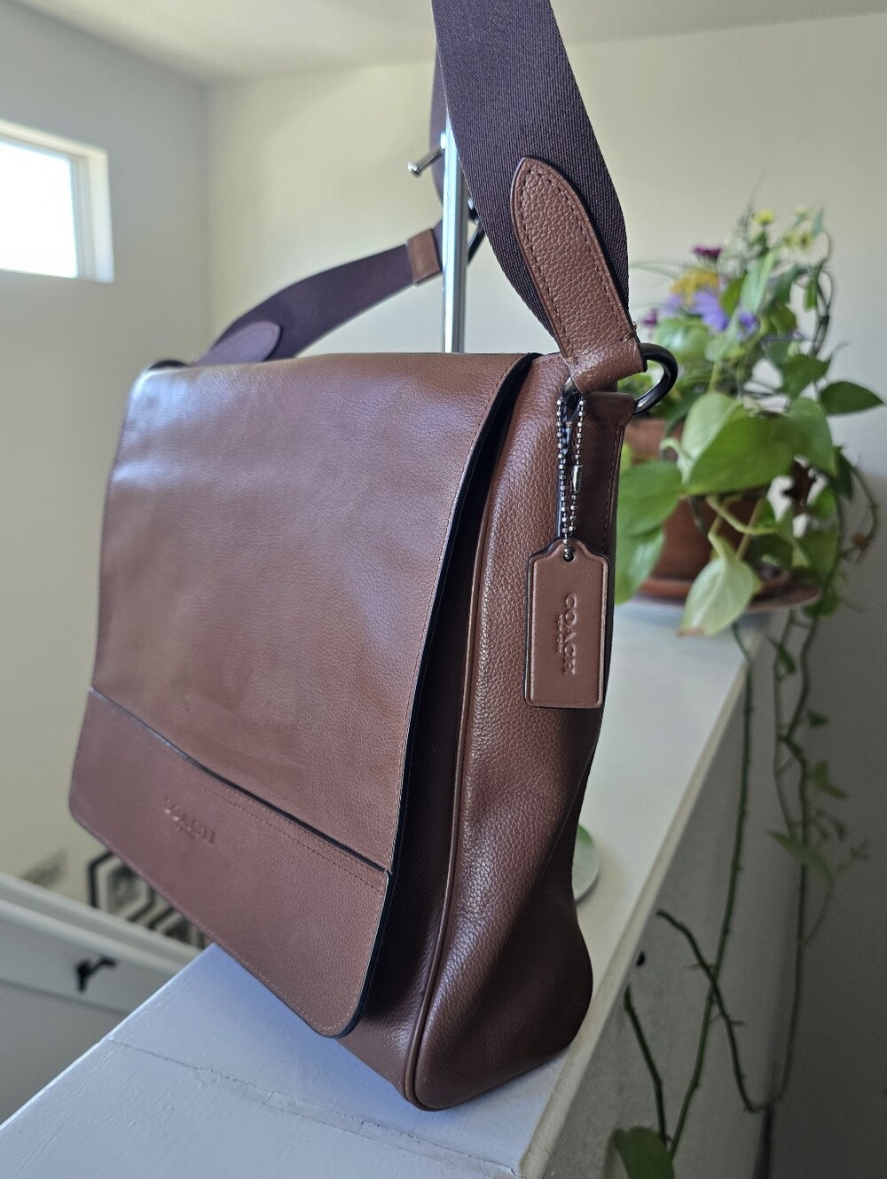 Coach Houston Map Leather Messenger Bag - Picture 5 of 16